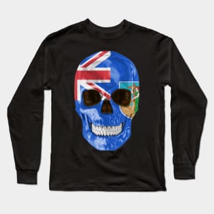 Montserrat Flag Skull - Gift for Montserratian With Roots From Montserrat Long Sleeve T-Shirt